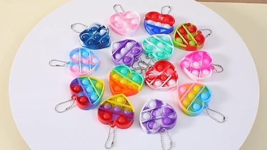 20 Pack Heart Keychains