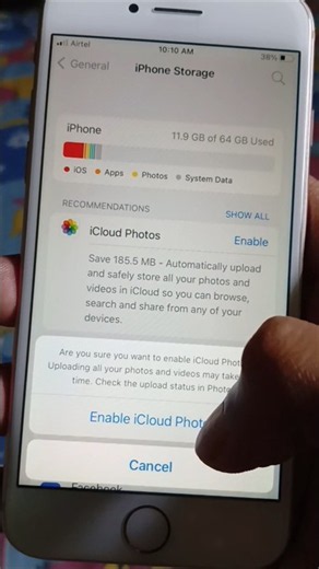 Enable iCloud Photos on iPhone