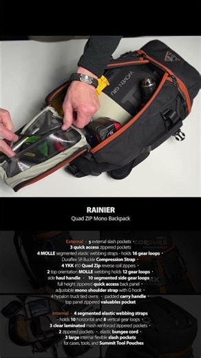 Rainier Quad Zip Tool Backpack - In Action