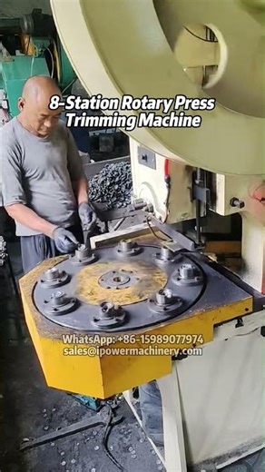 8-Station Rotary Press Trimming Machine for Metal Parts