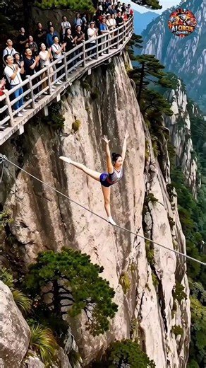 “Pahadon ke upar maut se khelti ladki! 😱🔥”#stunt #mindblowing #balancestunt #dangerousstunt #shorts