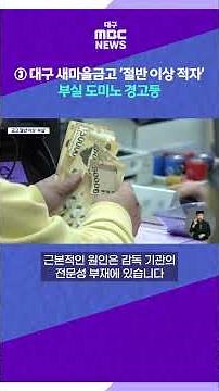 ③ Over Half of Daegu Saemaul Undong Cooperatives in the Red... Warning Signs of a Domino Effect o...