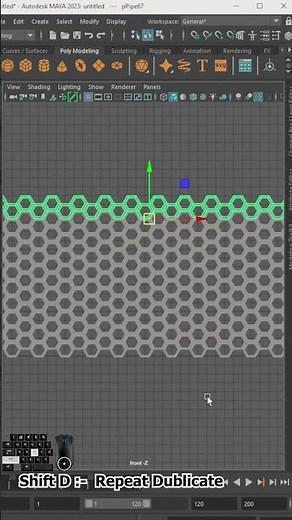How to make a hexagon Pattern in Maya #mayamodeling #mayatutorial #shorts