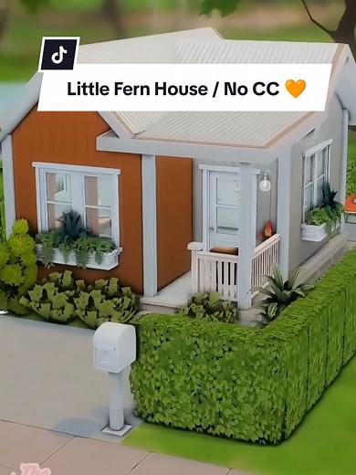 Little Fern House / No CC 🧡 A small cozy cottage surrounded by greenery and calm lake views. Built with simple shapes, soft colors, and a peaceful outdoor space. A relaxing build focused on comfort, balance and cozy details. 🏠 Build Details: Lot Size: 20 x 15 Lot Value: §21,588 Type: Residential Playtested 📦 Packs Used: Adventure Awaits, Enchanted by Nature, Businesses & Hobbies, For Rent, Horse Ranch, Growing Together, Cottage Living, Snowy Escape, Eco Lifestyle, Discover University, Island 