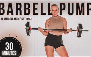 【Penny Barnshaw】30分钟全身bodypump 燃脂杠铃训练｜退阶动作可选哑铃负重