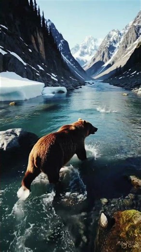 Grizzly Bear POV Foraging Along Alaskan Glacial River | Hidden Salmon Spot #pov #bear