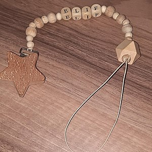 Personalized Wooden Pacifier Clip Newborn & Baby Shower Gift, Pastel Girl/Boy Pacifier Holder, Wooden Pacifier Chain, Custom Pacifier Chain