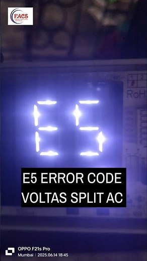 E5 error code problem Voltas split AC #e5 #errorcode #voltasac #ac #airconditioner