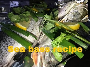 Simple oven-baked sea bass