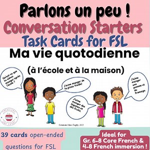 French Task Cards & Speaking Prompts: Ma vie quotidienne Differentiated