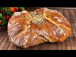The easiest bread recipe I've ever made 🥖No kneading! Only 3 steps: Mix, rest, bake ✨