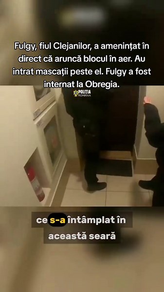 Fulgy, fiul Clejanilor, a amenințat în direct că aruncă blocul în aer. Au intrat mascaţii peste el. Fulgy a fost internat la Obregia. Luni seară, la ora 23.00, poliţiştii Secţiei 1 au fost alertaţi, prin 112, că un bărbat se baricadase în casă și amenința că își va face rău, dar că va arunca şi blocul în aer. Era Fulgy, fiul Clejanilor. Pentru a preveni o tragedie, la adresă a fost chemată de urgență o echipă de la compania de distribuție care a oprit, temporar, gazul pe scară. După mai multe te