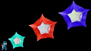 折り紙1枚で折る『かっこいい手裏剣』の作り方　簡単な折り方　遊べるおりがみ　origami Ninja Star【音声解説あり】 – ゆいの手裏剣教室