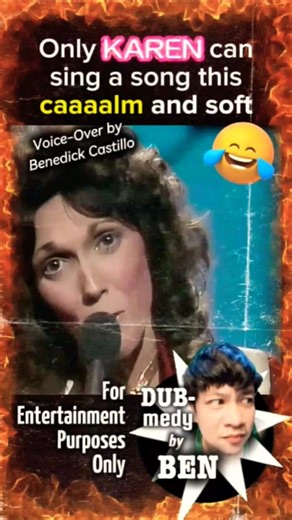 Only Karen Carpenter can sing a song this caaalm and soft 😂 #karencarpenter #voiceover #funny
