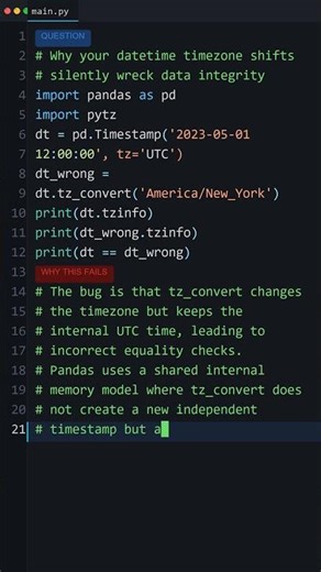 Your Python Is Too Slow: Why your datetime timezone shifts silently wreck data inte