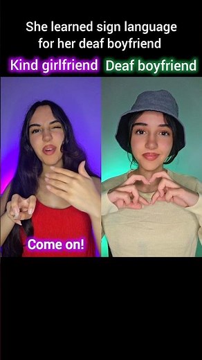 Pov : Girlfriend learned sign language for her deaf boyfriend #shorts #shortvideo #viralvideo