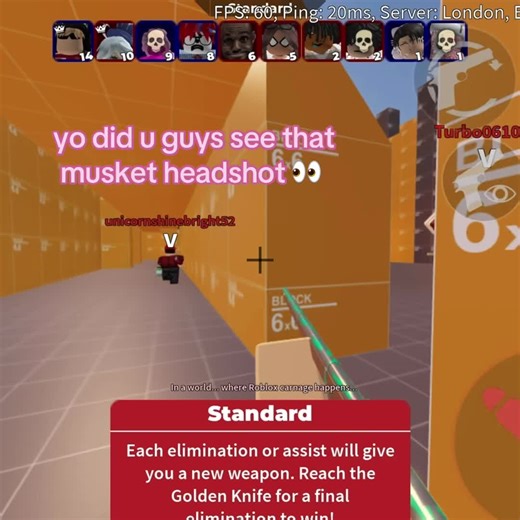 Roblox Arsenal: Epic Musket Headshot Moment