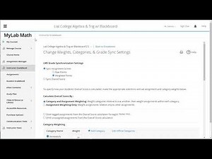 MyLab and Blackboard Gradebook Sync: Using POINTS