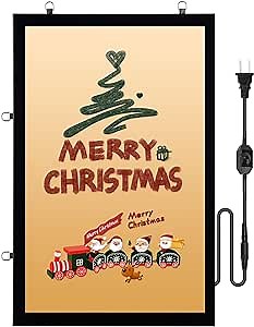 VEVOR LED Poster Frame in Black, 24"x36" Photo Frame, 22"x34" Display Area, Sidewalk Sign for Advertising Display, Aluminum Frame Backlighting LED Light Box, Horizontal&Vertical Formats for Wall