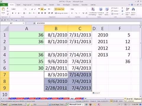 Excel Magic Trick 767: Count Months from Start and End Date