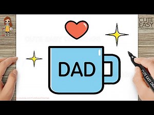 How to Draw a Cute Cup Easy for Kids and Toddlers | Father's Day Drawing Easy