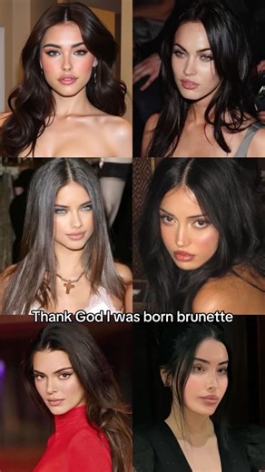 Mari Saya on Instagram: "🤭💋 . . . #brunette #kendalljenner #thewizardliz #adrianalima #meganfox #fashion #hairstyles #makeup"