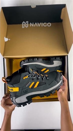 Unboxing dan Try-On Sepatu Safety Caterpillar Original Invader Mid Vent Dark Shadow #navigostore