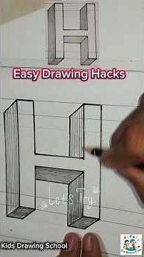 EASY 3D Letter H Drawing Tutorial | Amazing Optical Illusion Art #shorts #art #drawing #artwork #h