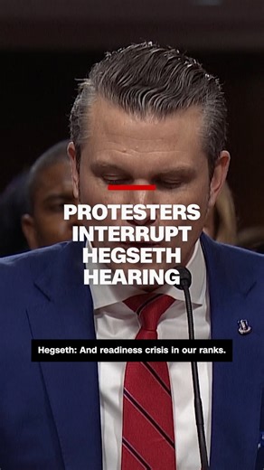 Protesters interrupted the confirmation hearing of Pete Hegseth, President-elect Donald Trump's pick for defense secretary. https://cnn.it/4gStzPr | CNN
