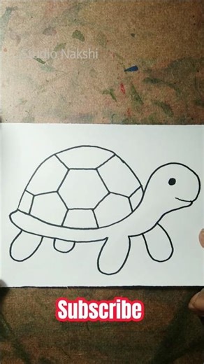 Easy Turtle Drawing 🐢#drawing #shorts