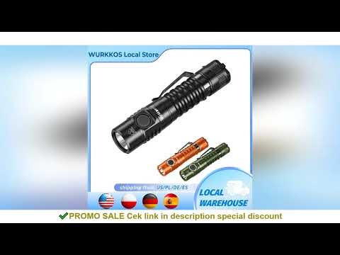 Wurkkos FC11C 519A USB-C Rechargeable EDC 18650 Flashlight Max Output 1200 LM IP68 Waterproof Magnet