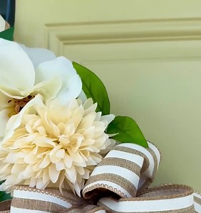 Floral Grapevine Wreath: Striped Bow, All Season Decor - Etsy Canada