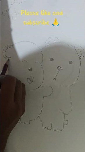 cute teddys hugging each other drawing ❤️❤️ cute drawing ❤️❤️❤️