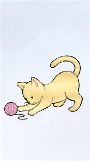 Cute cat 🐈✨😍 #artist #shorts #cat #cute #kawaii #animals #colors #drawing #love