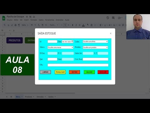 Script Calcular Saldo de Estoque Formulário de Saída Apps Script - Planilha Google - Aula 08