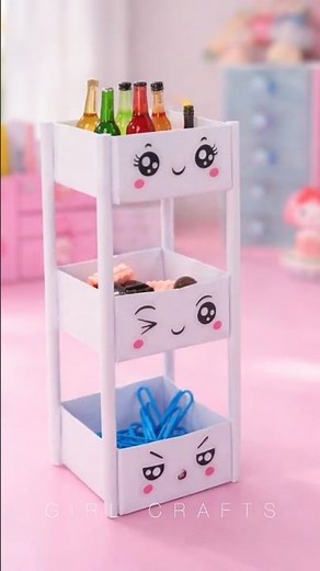 Mini Kawaii Paper Desk Organizer! 💖✨ #crafts #kawaii