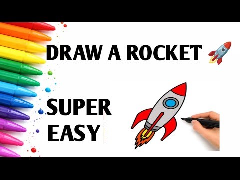 Draw a Rocket from Letter “A” | Easy Alphabet Drawing for Kids | Step by Step
