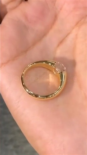 Stunning Gold Solitaire Diamond Engagement Ring💍 Must-See! #finejewelry #engagementring #diamondring