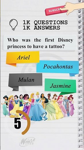 Who was the first Disney princess to have a tattoo?