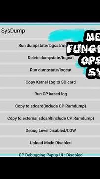 function of each option in sysdump samsung part5