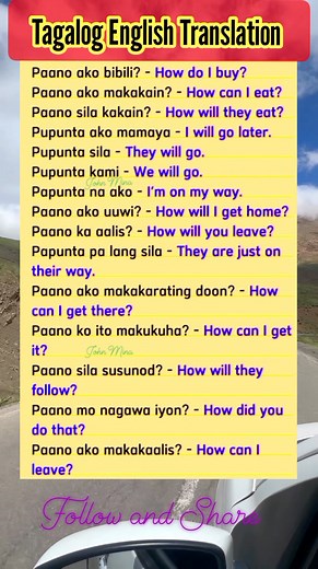 Learn basic Tagalog phrases with easy English translations! Perfect for travelers and language learners. #Tagalog #LearnTagalog #FilipinoLanguage #LanguageLearning #TravelPhilippines #TagalogForBeginners #trend #viralreelschallenge | John Ines Mina