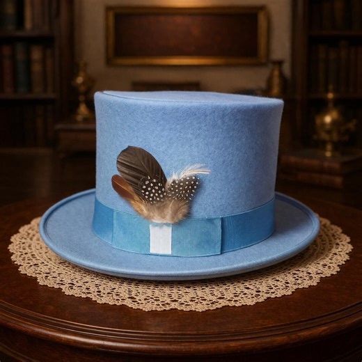 Steampunk Top Hat: Blue Wool Classic Victorian Formal Costume Cosplay Hat - Etsy