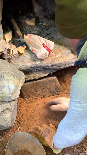 Fixing up the bushcraft fireplace #bushcraft #bushcraftshelter #shelterbuilding | Nature Daddy
