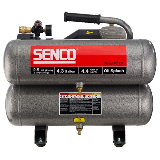 Senco 2 HP, 4.3 Gallon Twin Tank Air Compressor PC1131