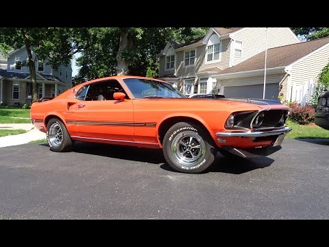 1969 Ford Mustang Mach 1 One 428 Cobra Jet 4 Speed in Orange & Ride My Car Story with Lou Costabile