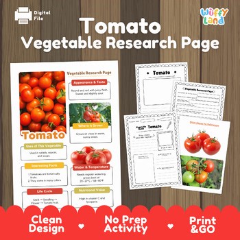 Tomato Vegetable Research Project | Plant Science Activity | Healthy Eating