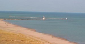24 hour live shots of lakefront in Michigan City available online