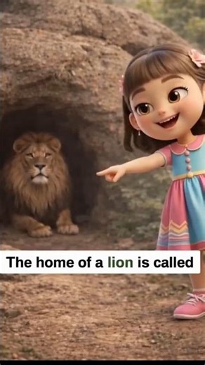 The Home of a Lion is called... 🦁 #Shorts #KidsLearning
