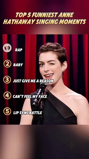 Top 5 Funniest Anne Hathaway Singing Moments#trending #celebrity #usa #youtube #ytshorts
