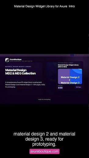 Material Design Widget Library for Axure Intro